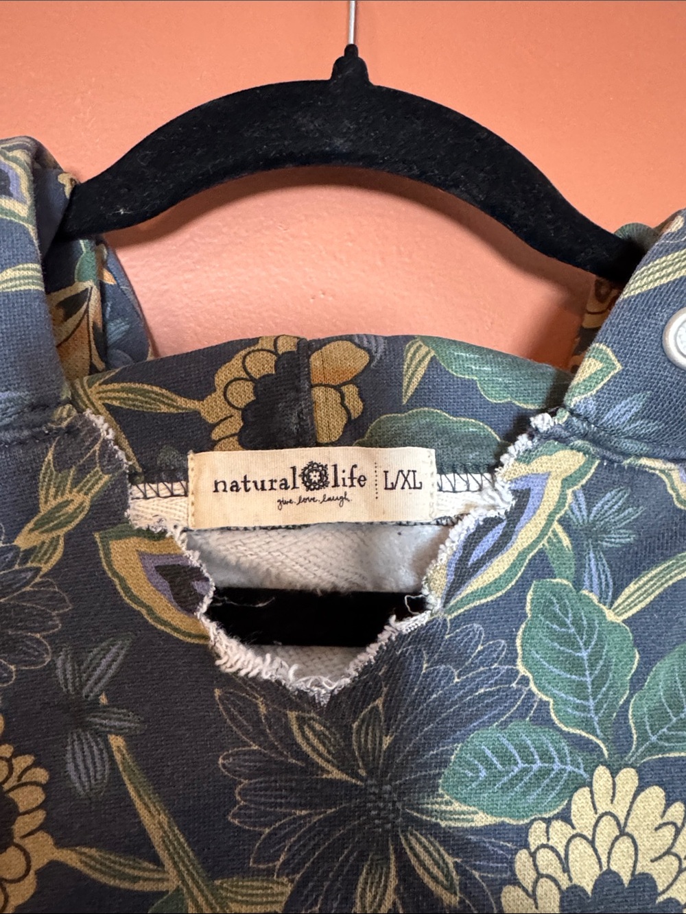 Boho Natural Life oversized Floral Sunflower Pullover Hoodie in Green & Brown - Picture 2 of 4